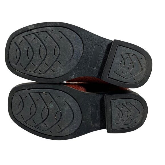 Shyanne Red Leather Western Embroidered Floral Cowboy Boots Girls Youth 12D EUC - Picture 5 of 9